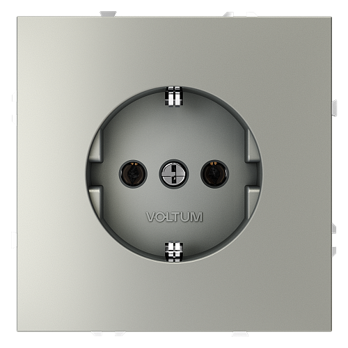 Розетка с заземлением Voltum S70, сталь VLS040105