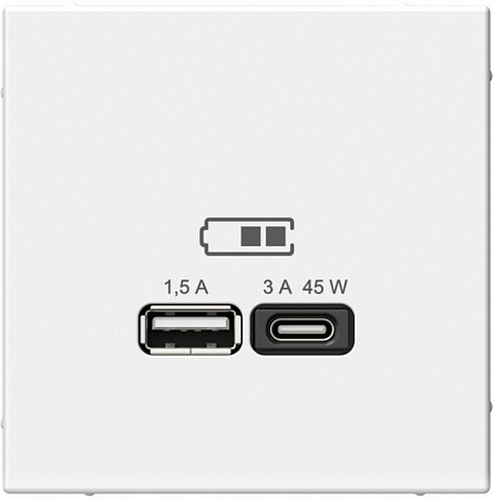 Art Gallery USB РОЗЕТКА A + тип-C 45Вт высокоскор.заряд. QC, PD, механизм, ЛОТОС, GAL001329