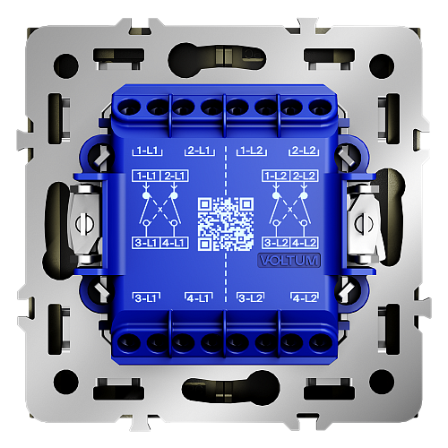 Перекрестный переключатель двухклавишныйVOLTUM S70 (шелк) VLS020504
