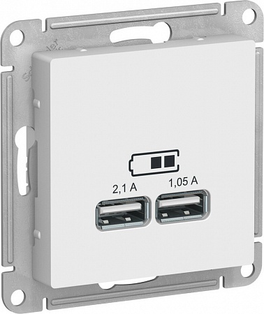 Зарядное устройство USB-A x 2 AtlasDesign лотос ATN001333