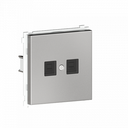 Розетка двойная Ethernet Donel R98 Metal RJ45 (cat.6/ClassE-8) Благородная сталь DA16600-DA869ES