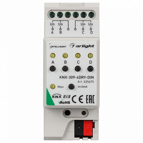 Контроллер штор Arlight Intelligent KNX-309-4DRY-DIN (BUS) 025675