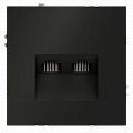 Розетка компьютерная Voltum S70 двойная RJ45+RJ45 кат.6, черный матовый VLS060208