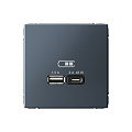 Art Gallery USB РОЗЕТКА A + тип-C 45Вт высокоскор.заряд. QC, PD, механизм, ГРИФЕЛЬ, GAL000729