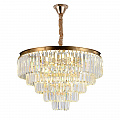 Люстра хрустальная подвесная 10*Е14 CL314163 золото Ricky Citilux