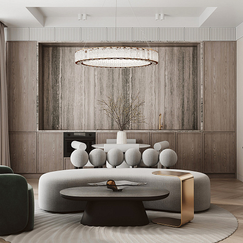 Подвесной светодиодный светильник 64W 3000K MOD336PL-L170G3K золото Castello Modern Maytoni