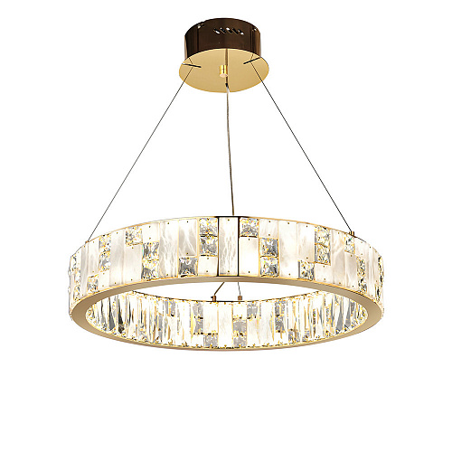 Подвесная хрустальная светодиодная люстра 80W 3700К 5072/80L золото Crossa Odeon Light