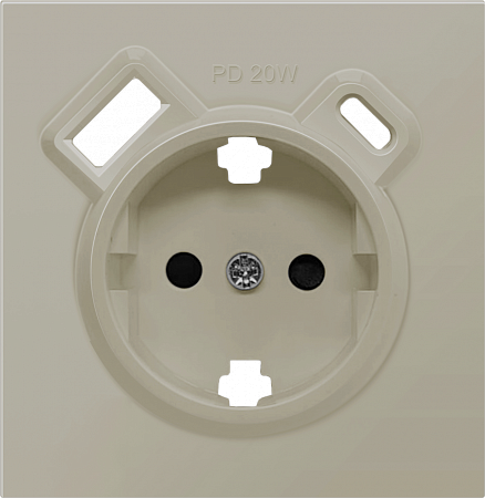 Накладка для розетки с зарядным устройством USB A+C, матовый кашемир, Donel R98, DA22235