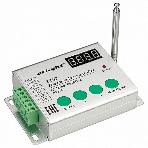 Контроллер-регулятор цвета RGBW с пультом ДУ Arlight CS-Slav CS-Slave-RF14B-2 (5-24V, ПДУ 14кн) 023731