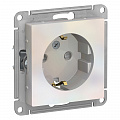 Розетка 2P+E со шторками 16А жемчуг AtlasDesign ATN000445