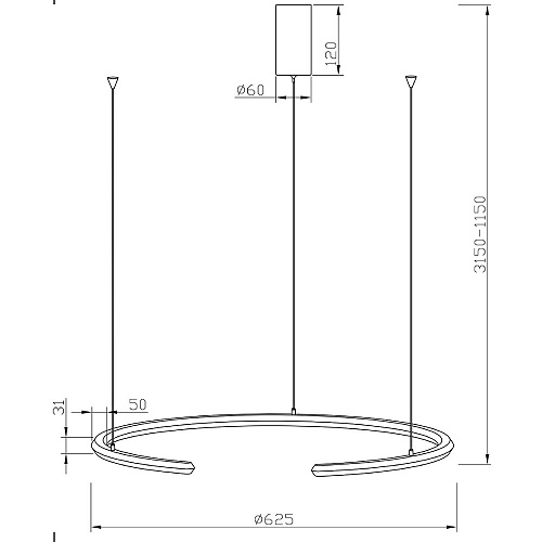 Подвесной светодиодный светильник 20W 3000К MOD276PL-L20W3K белый Motion Maytoni