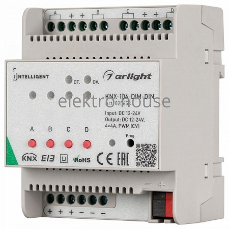 Контроллер-регулятор цвета RGBW Arlight Intelligent KNX-104-DIM-DIN (12-24V, 4x4A) 025658