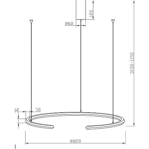 Подвесной светодиодный светильник 30W 3000К MOD276PL-L20W3K1 белый Motion Maytoni