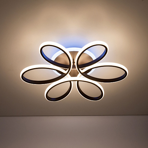 Люстра потолочная светодиодная с пультом CL233A155E кофейный Сезар Смарт Citilux