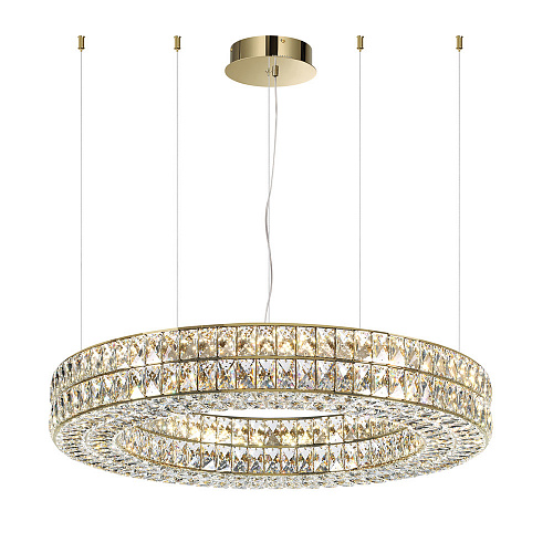 Хрустальная подвесная светодиодная люстра 85W 4000К 4926/85L золото Panta Odeon Light