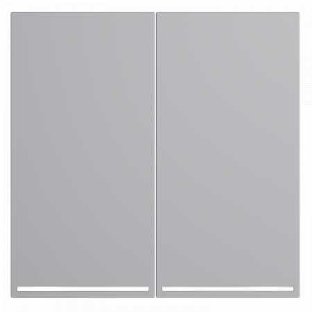 Выключатель двухклавишный с подсветкой (серый) Voltum S70 VLS0201M - VLS000416 - VLS080301