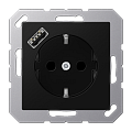 Розетка Jung A серия матовый чёрный с 1 USB-портом типа А A1520-18ASWM
