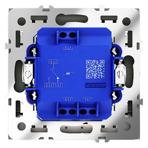 Проходной одноклавишный с подсветкой Voltum S70, черный матовый VLS010408