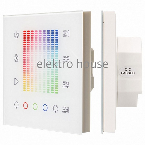 Панель-регулятора цвета RGBW сенсорная встраиваемая Arlight Sens SR-2831AC-RF-IN White (220V, RGB, 4зоны) 018202