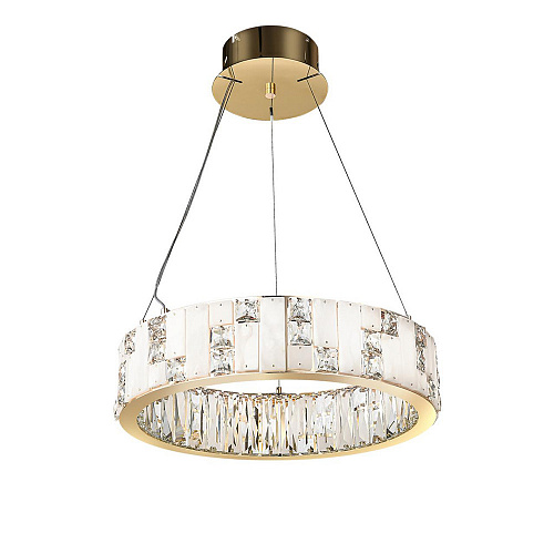 Подвесная хрустальная светодиодная люстра 60W 3700К 5072/60L золото Crossa Odeon Light