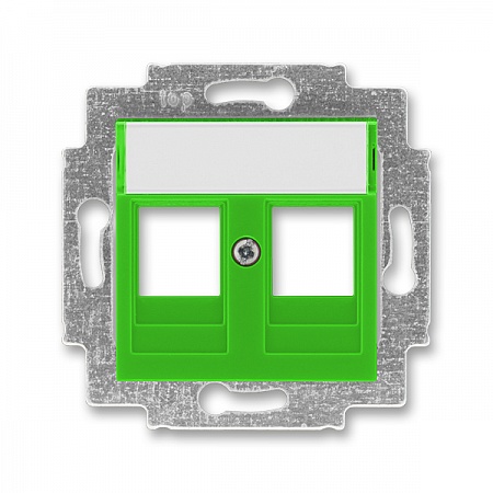 ABB EPJ Levit зелёный / дымчатый чёрный Накладка с суппортом для информ разъёмов, , зелёный