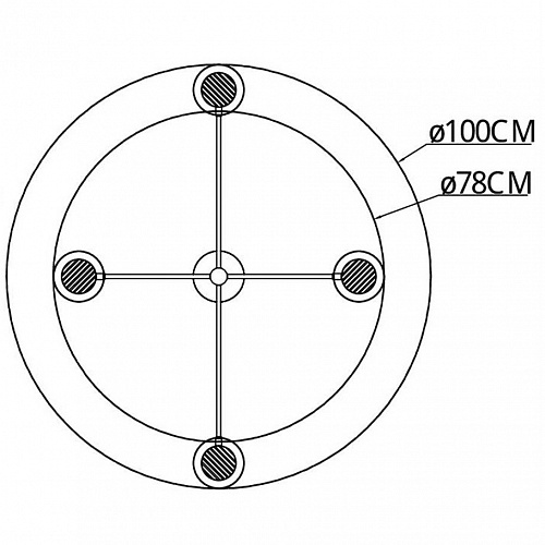 Светильник 100 см, 20W, 3000K ST LUCE VICO SL6504.302.04 Латунь