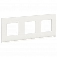 Unica Pure Белое стекло/Белая Рамка 3-ная горизонтальная