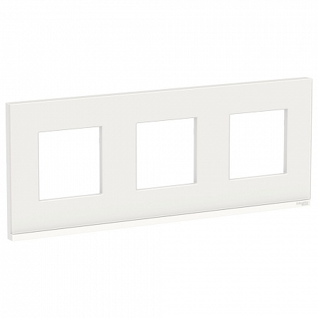 Unica Pure Белое стекло/Белая Рамка 3-ная горизонтальная