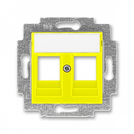 ABB EPJ Levit жёлтый / дымчатый чёрный Накладка с суппортом для информ разъёмов, , жёлтый