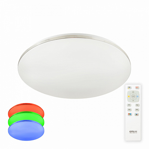 Потолочный светодиодный светильник с пультом CL714480G белый/хром Симпла Citilux
