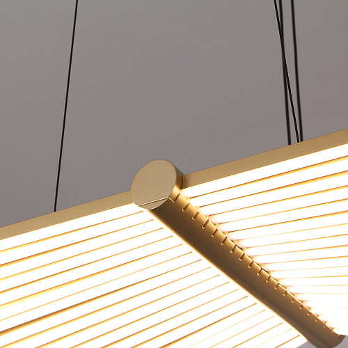 Подвесная люстра 27*150 см, 2*LED, 60W, 4000K, Favourite Vingar 4380-2P, золотой матовый